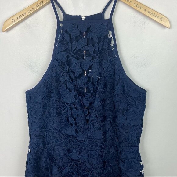 Revolve Keepsake Acoustic Lace Mini Dress Navy Blue Size Medium Floral Shopbop M - Picture 6 of 11